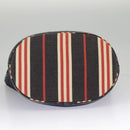 BURBERRY Blue Label Hand Bag Denim Leather Blue Beige Silver Auth ti2223-7