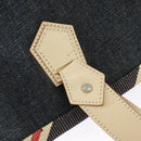 BURBERRY Blue Label Hand Bag Denim Leather Blue Beige Silver Auth ti2223-19