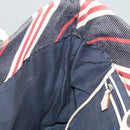 BURBERRY Blue Label Hand Bag Denim Leather Blue Beige Silver Auth ti2223-22