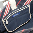 BURBERRY Blue Label Hand Bag Denim Leather Blue Beige Silver Auth ti2223-24