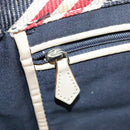 BURBERRY Blue Label Hand Bag Denim Leather Blue Beige Silver Auth ti2223-26