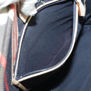 BURBERRY Blue Label Hand Bag Denim Leather Blue Beige Silver Auth ti2223-27