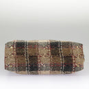 BURBERRY Nova Check Tote Bag Wool Leather Beige Black Gold Auth ti2237-5