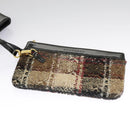 BURBERRY Nova Check Tote Bag Wool Leather Beige Black Gold Auth ti2237-23