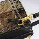 BURBERRY Nova Check Tote Bag Wool Leather Beige Black Gold Auth ti2237-26