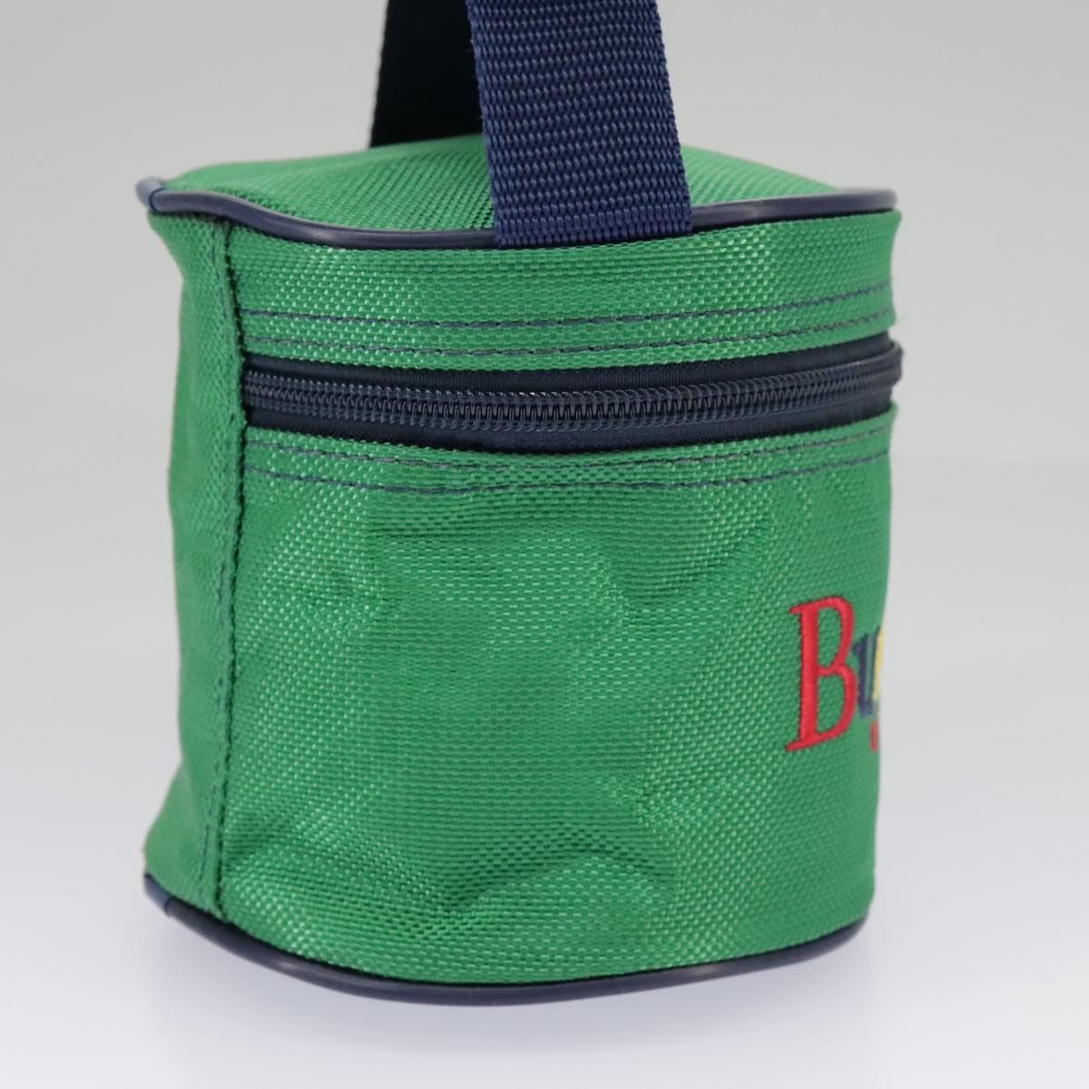 Burberrys hand Pouch Nylon Green Blue Auth ti2240