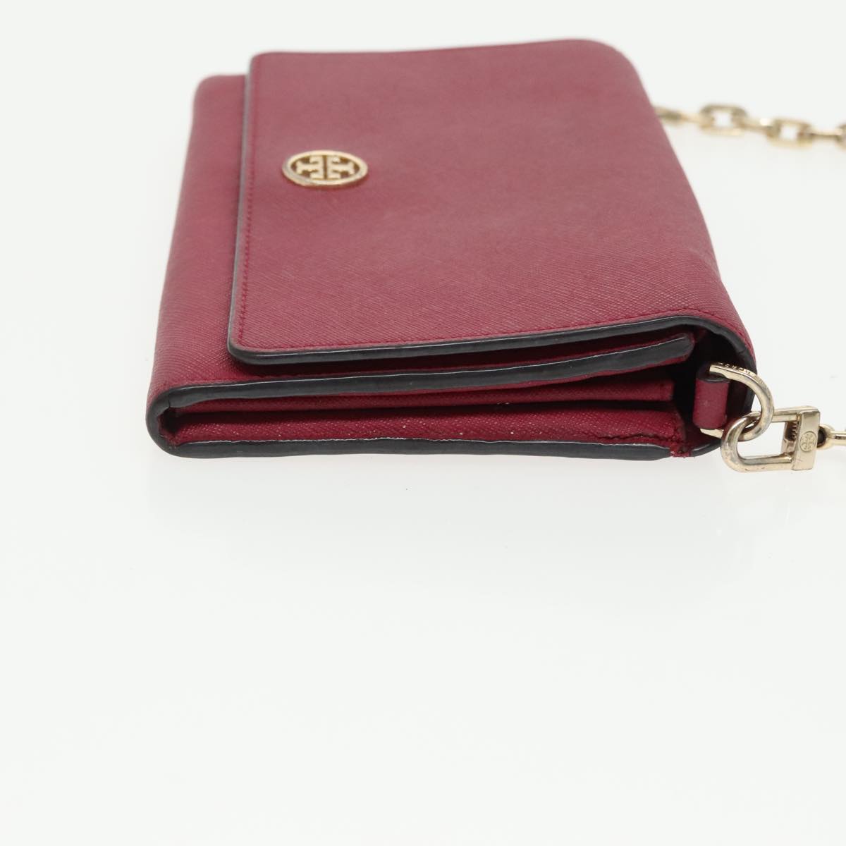 TORY BURCH Chain Shoulder Bag Leather 3Set Pink White wine-red Auth ti2241