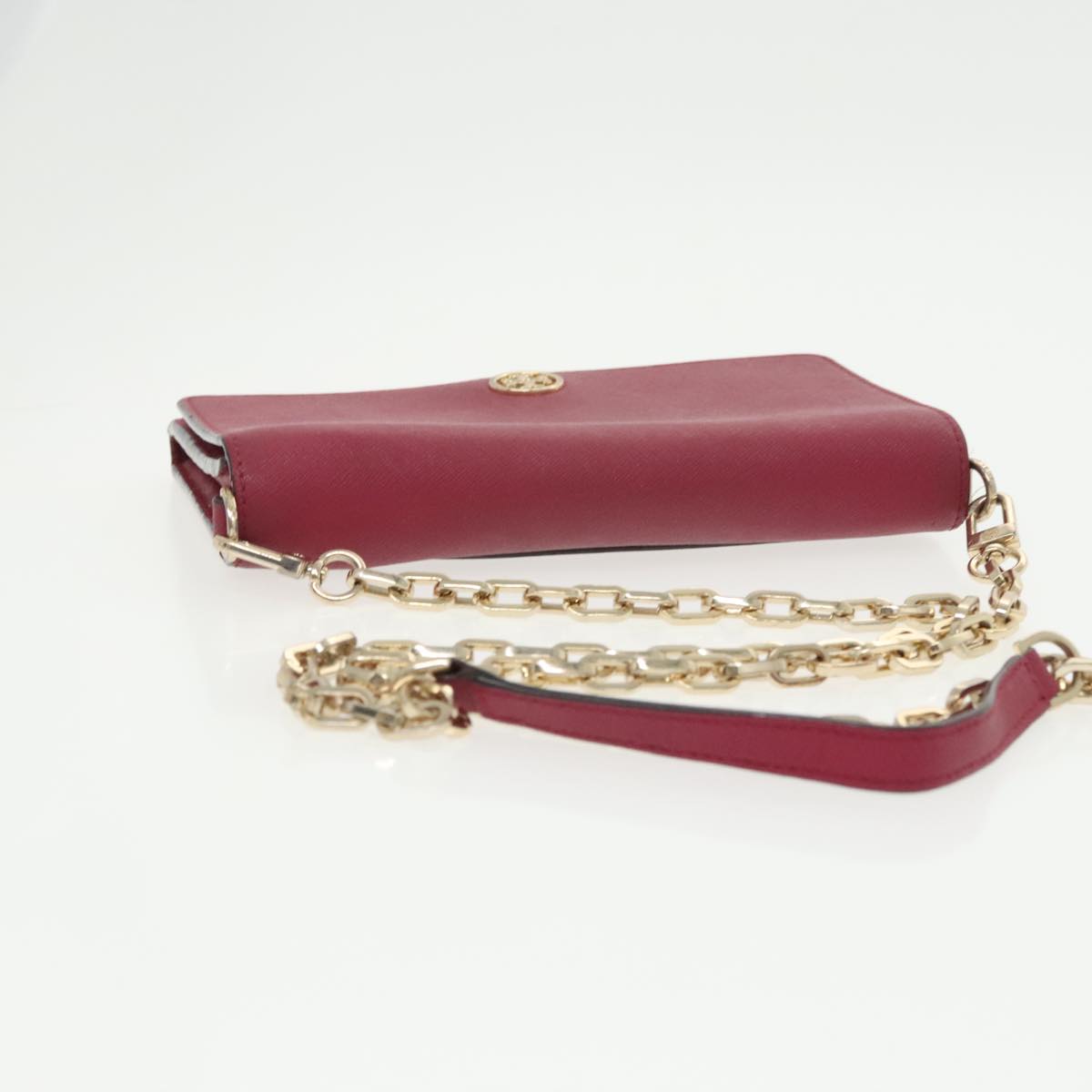 TORY BURCH Chain Shoulder Bag Leather 3Set Pink White wine-red Auth ti2241