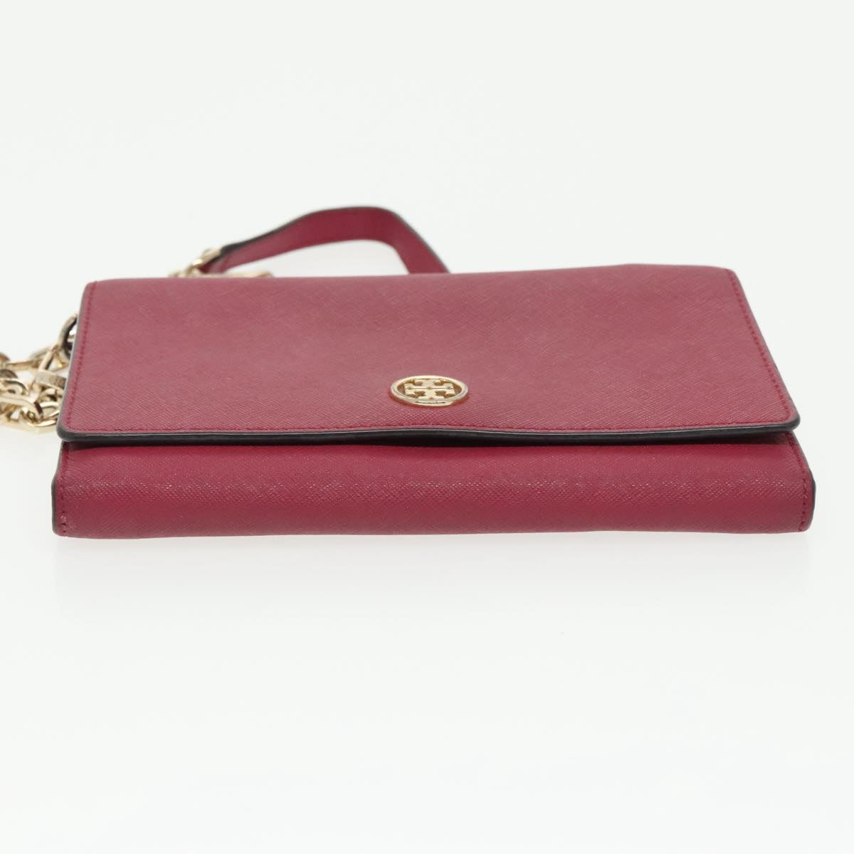 TORY BURCH Chain Shoulder Bag Leather 3Set Pink White wine-red Auth ti2241