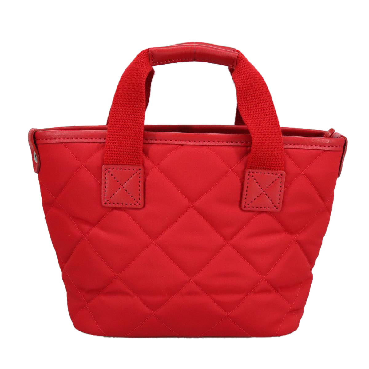 BURBERRY Hand Bag Nylon Silver Red Auth ti2247 - 0