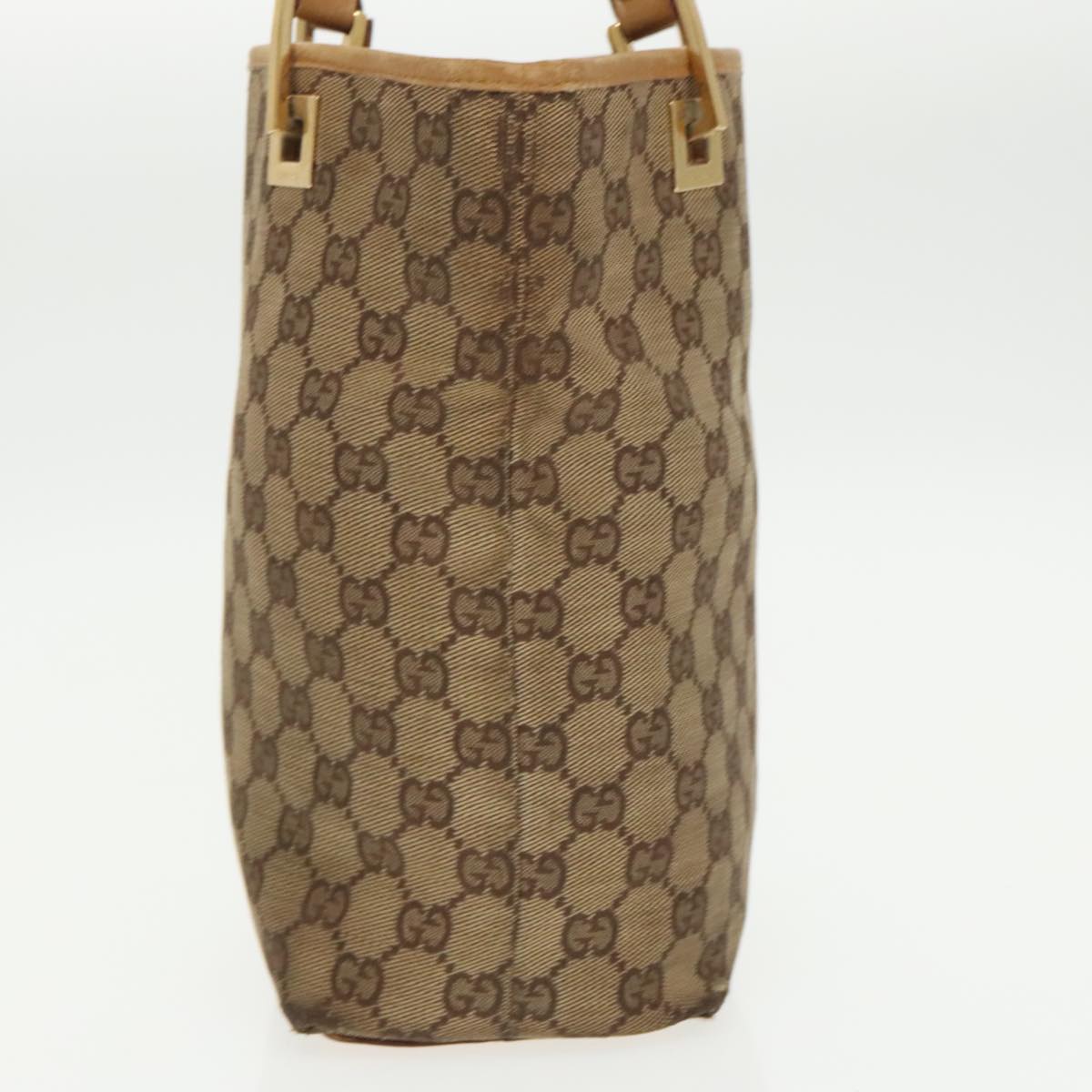 GUCCI GG Canvas Tote Bag Gold Beige 002 1099 Auth ti2261