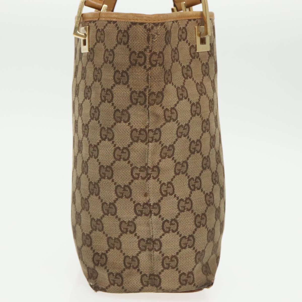 GUCCI GG Canvas Tote Bag Gold Beige 002 1099 Auth ti2261