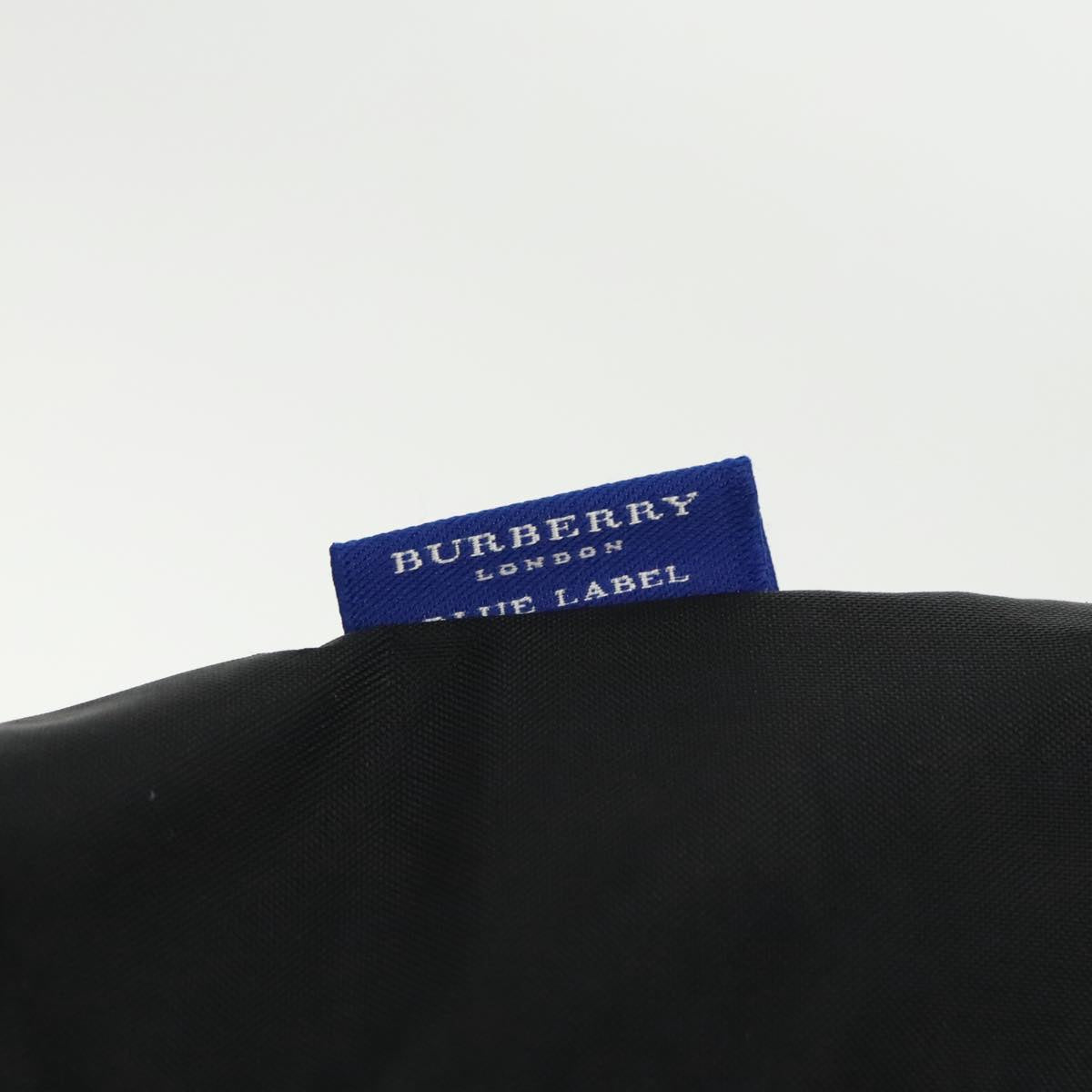 BURBERRY Blue Label Tote Bag Nylon Black Silver Auth ti2265