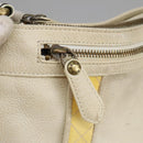 BURBERRY Shoulder Bag Leather White Auth ti2266-18