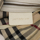BURBERRY Shoulder Bag Leather White Auth ti2266-19