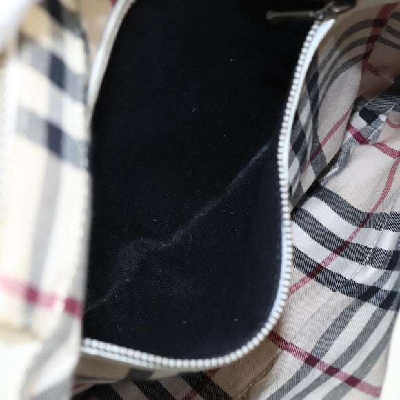 BURBERRY Shoulder Bag Leather White Auth ti2266