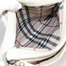 BURBERRY Shoulder Bag Leather White Auth ti2266-24