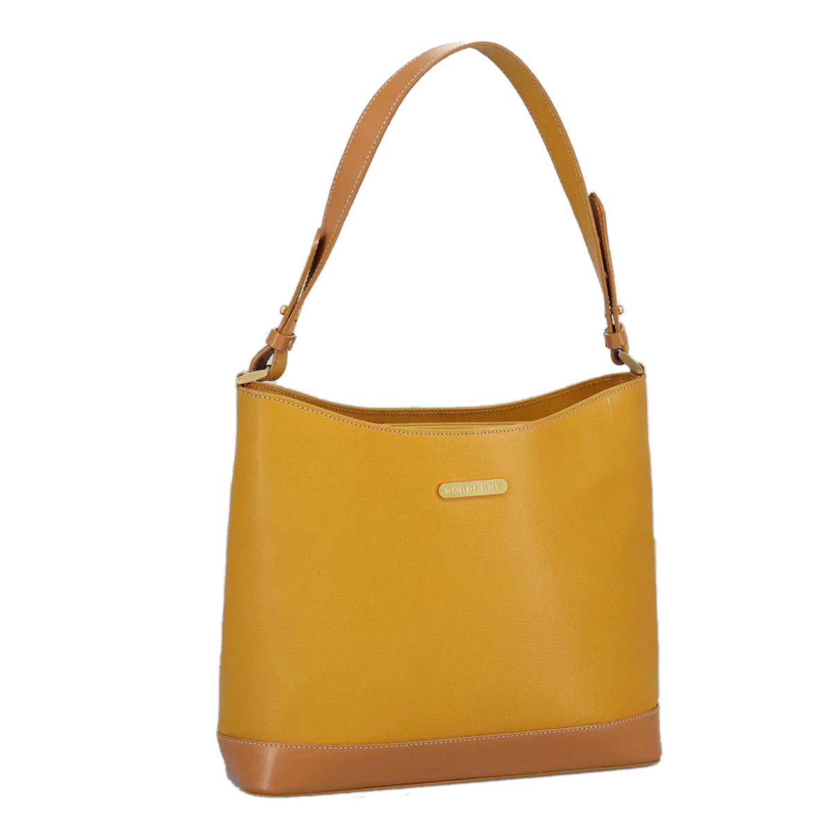 BURBERRY Shoulder Bag Leather Yellow Gold Auth ti2267