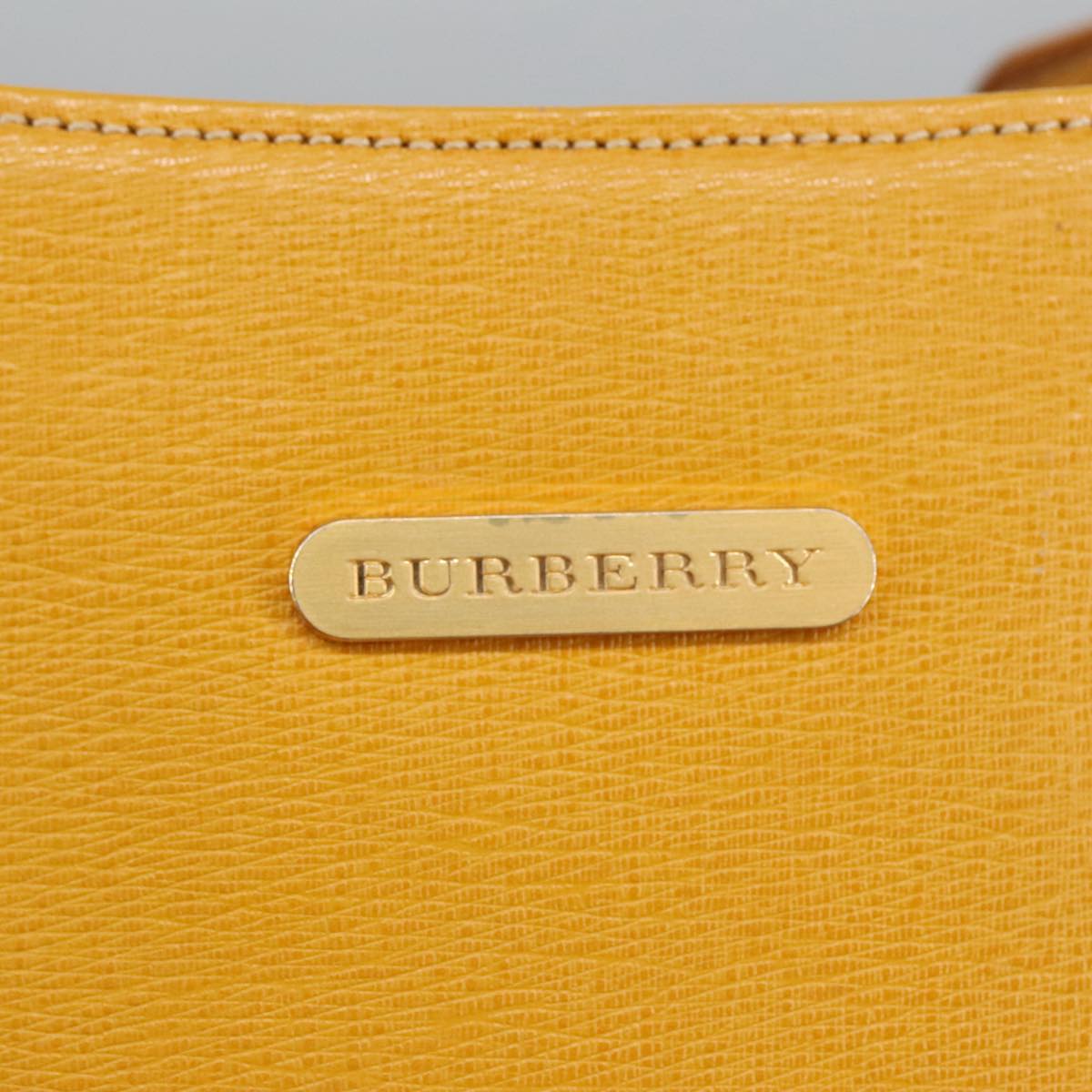 BURBERRY Shoulder Bag Leather Yellow Gold Auth ti2267