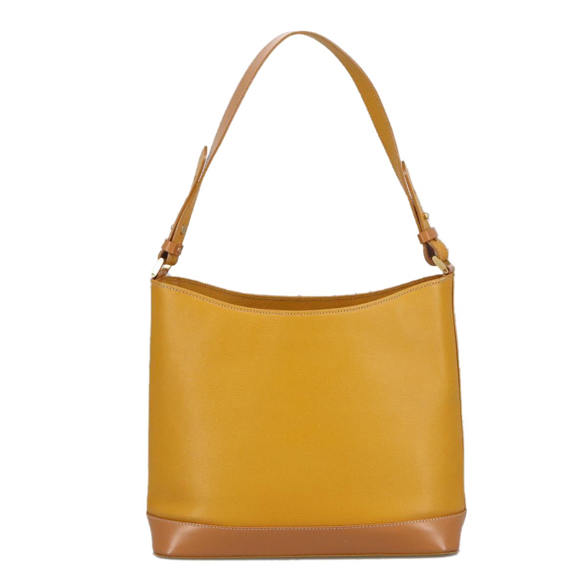 BURBERRY Shoulder Bag Leather Yellow Gold Auth ti2267