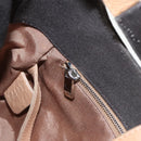 BALLY Shoulder Bag Leather Beige Silver Auth ti2272-21