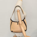 BALLY Shoulder Bag Leather Beige Silver Auth ti2272-23