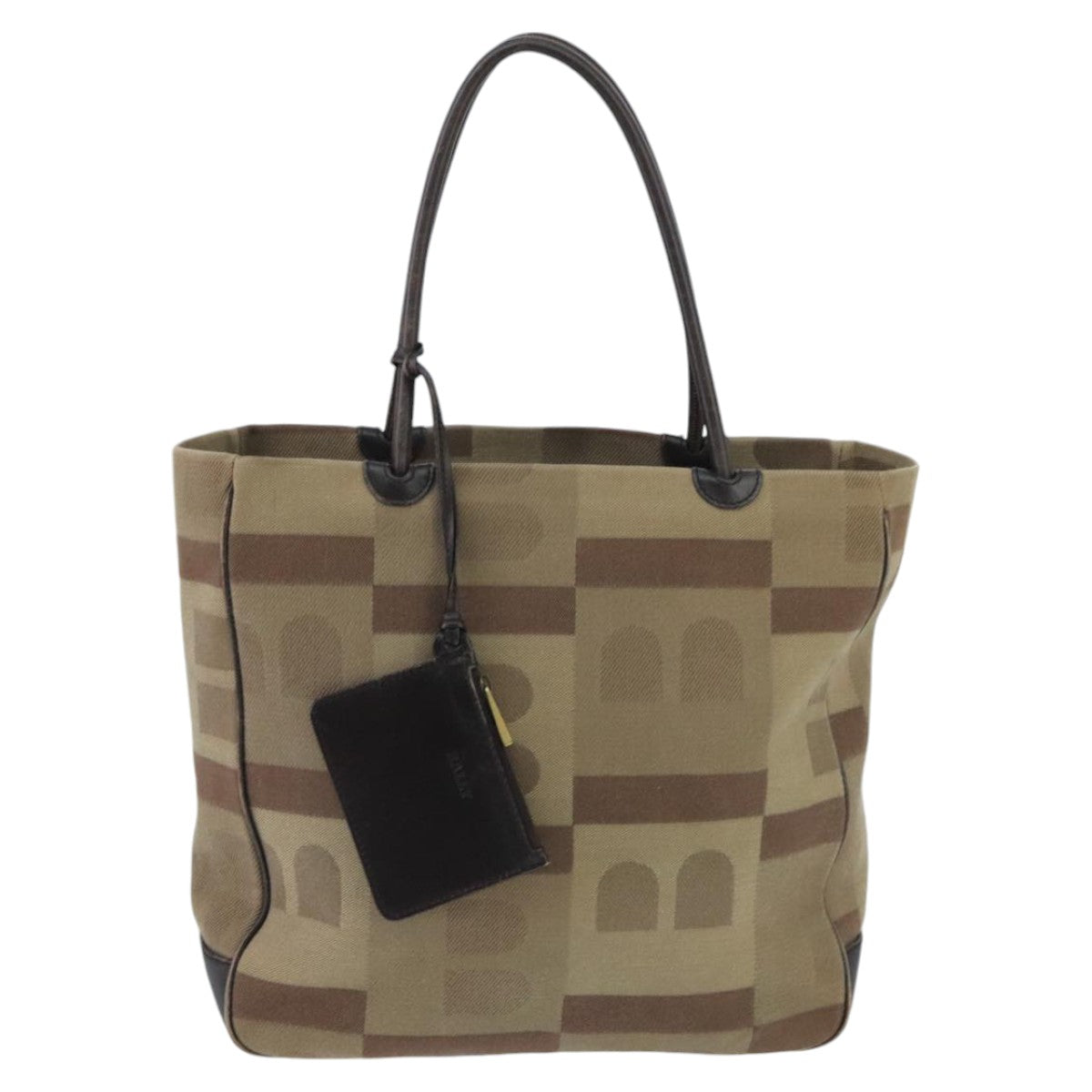 BALLY Tote Bag Canvas Beige Auth ti2273