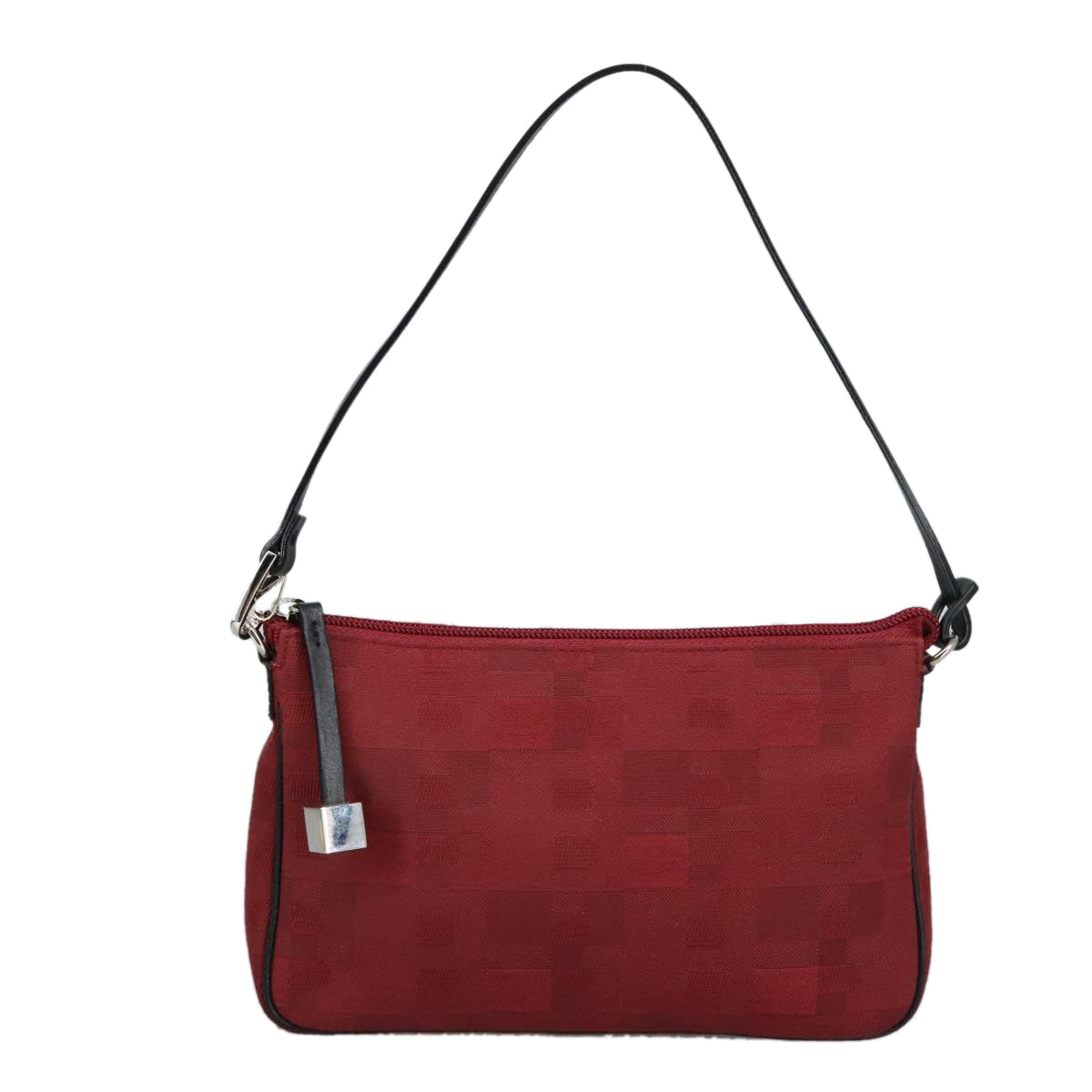 BALLY Hand Bag Canvas Silver Red Auth ti2275