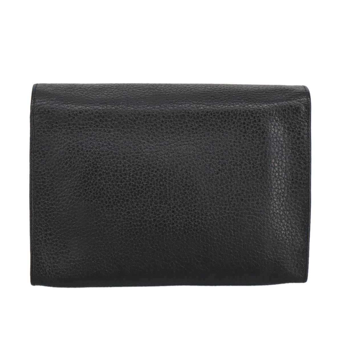 Christian Dior Pouch Leather Black Gold Auth ti2278 - 0