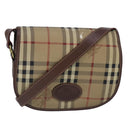 Burberrys Nova Check Shoulder Bag Leather Beige Auth ti2284-1