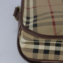 Burberrys Nova Check Shoulder Bag Leather Beige Auth ti2284-15