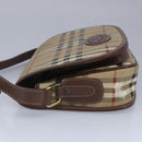 Burberrys Nova Check Shoulder Bag Leather Beige Auth ti2284-3