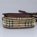 Burberrys Nova Check Shoulder Bag Leather Beige Auth ti2284-5