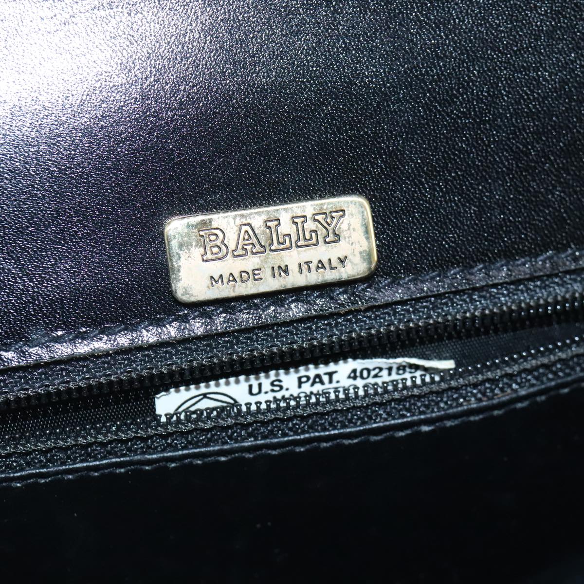 BALLY Shoulder Bag Leather Black Auth ti2287