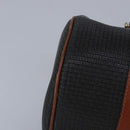 BALLY Hand Bag PVC Leather Black Brown Auth ti2289-9