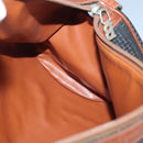 BALLY Hand Bag PVC Leather Black Brown Auth ti2289-17