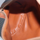 BALLY Hand Bag PVC Leather Black Brown Auth ti2289-18