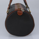BALLY Hand Bag PVC Leather Black Brown Auth ti2289-3