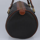 BALLY Hand Bag PVC Leather Black Brown Auth ti2289-4
