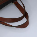 BALLY Hand Bag PVC Leather Black Brown Auth ti2289-7