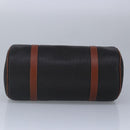 BALLY Hand Bag PVC Leather Black Brown Auth ti2289-5