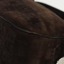 BALLY Shoulder Bag Suede Leather Brown Silver Auth ti2290-11