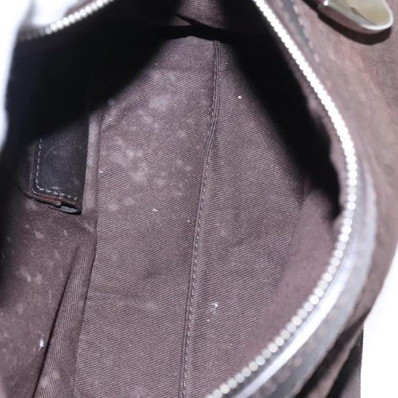 BALLY Shoulder Bag Suede Leather Brown Silver Auth ti2290