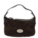 BALLY Shoulder Bag Suede Leather Brown Silver Auth ti2290-2