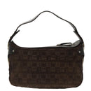 BALLY Shoulder Bag Suede Leather Brown Silver Auth ti2290-2