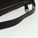 BALLY Shoulder Bag Suede Leather Brown Silver Auth ti2290-7