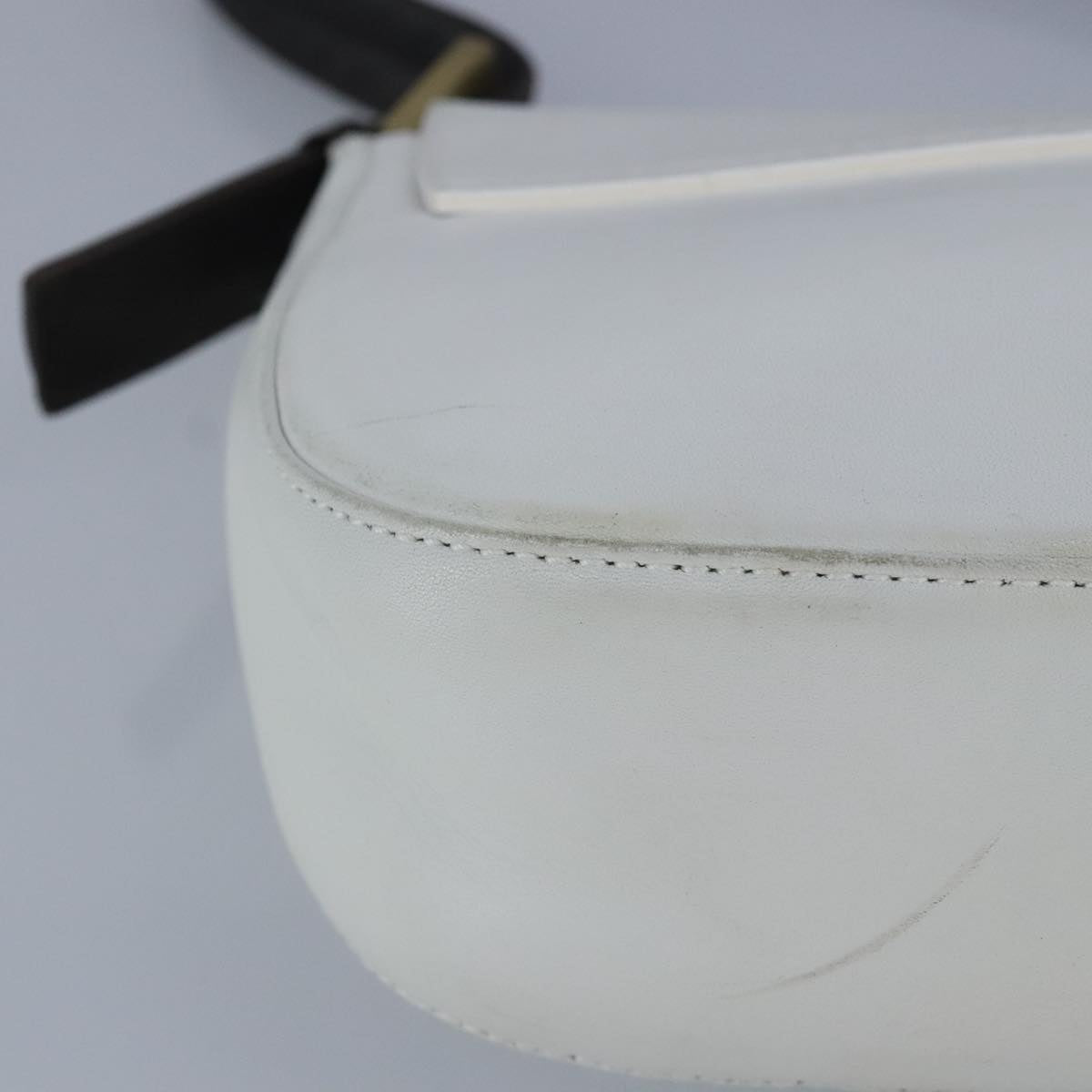 BALLY Shoulder Bag Leather White Auth ti2291