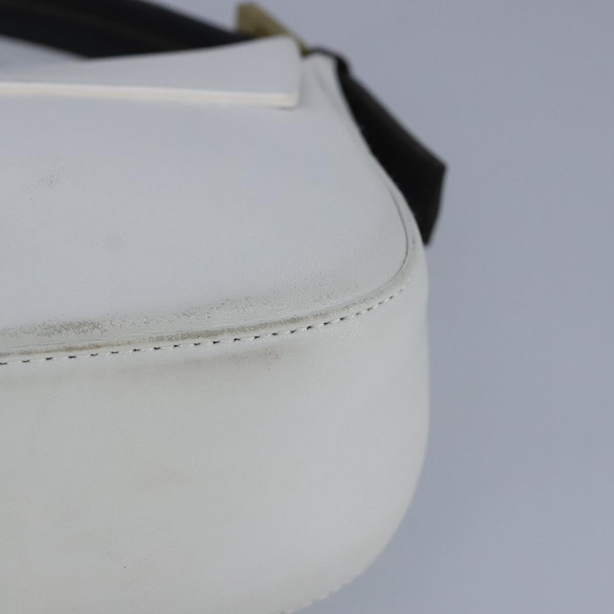 BALLY Shoulder Bag Leather White Auth ti2291