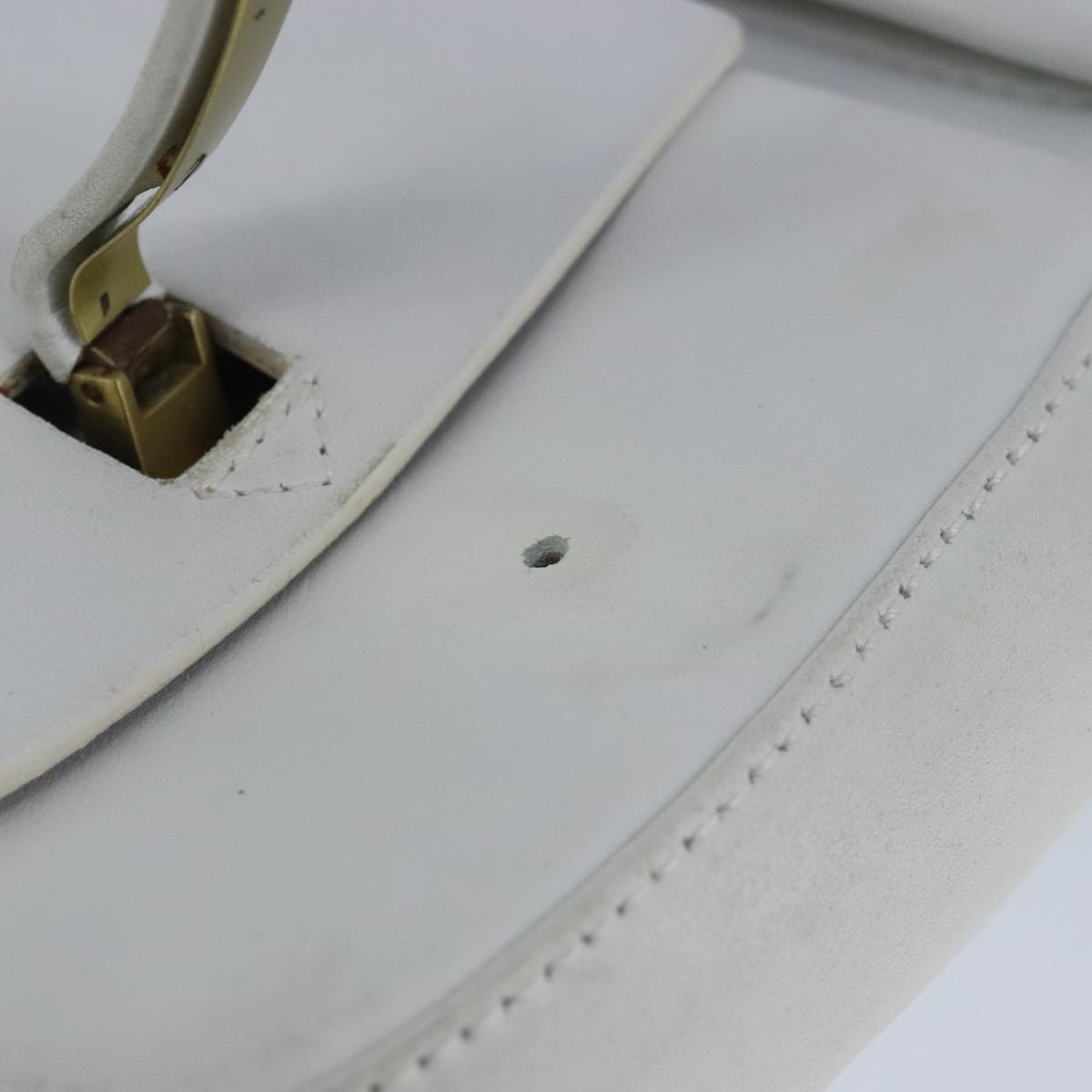 BALLY Shoulder Bag Leather White Auth ti2291