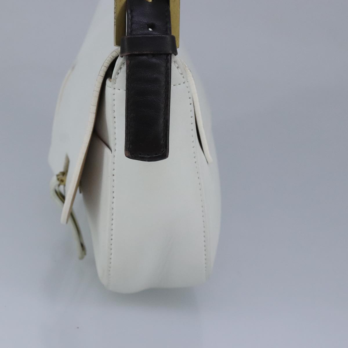 BALLY Shoulder Bag Leather White Auth ti2291